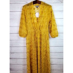 Elestory Enchanted Lace Embroidered Floral Maxi See Through Dress Size XL NWT